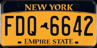 NY license plate FDQ6642