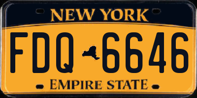 NY license plate FDQ6646