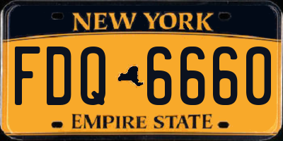 NY license plate FDQ6660