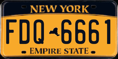 NY license plate FDQ6661