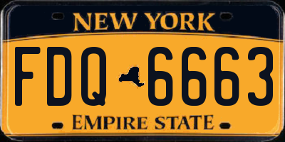 NY license plate FDQ6663
