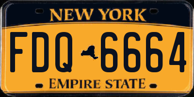 NY license plate FDQ6664