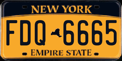 NY license plate FDQ6665