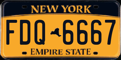 NY license plate FDQ6667