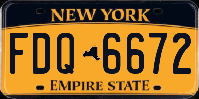 NY license plate FDQ6672