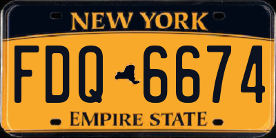 NY license plate FDQ6674