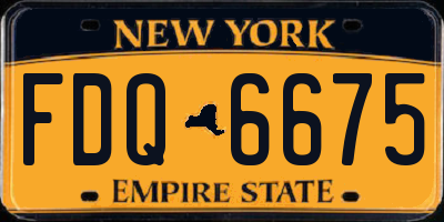 NY license plate FDQ6675