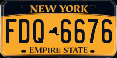 NY license plate FDQ6676