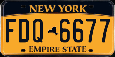 NY license plate FDQ6677