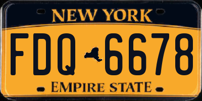 NY license plate FDQ6678