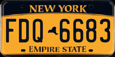 NY license plate FDQ6683