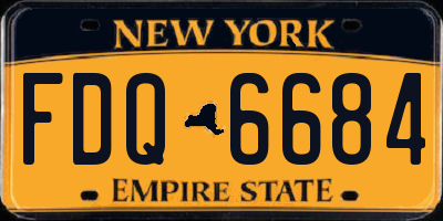 NY license plate FDQ6684