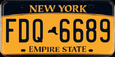 NY license plate FDQ6689