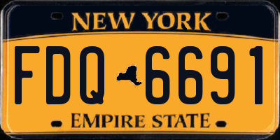 NY license plate FDQ6691