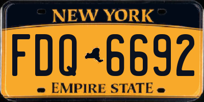 NY license plate FDQ6692