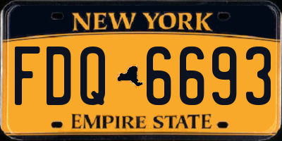 NY license plate FDQ6693