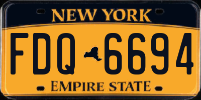 NY license plate FDQ6694