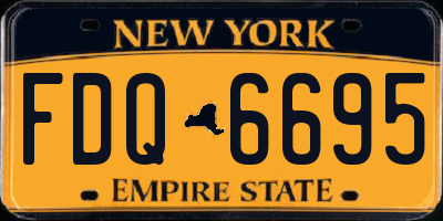 NY license plate FDQ6695