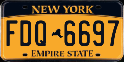 NY license plate FDQ6697