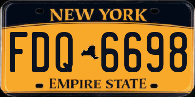 NY license plate FDQ6698