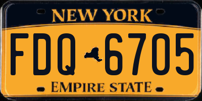NY license plate FDQ6705