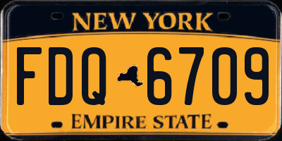 NY license plate FDQ6709
