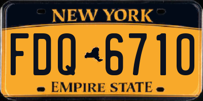 NY license plate FDQ6710