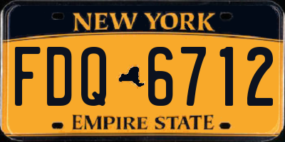 NY license plate FDQ6712