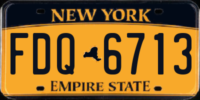 NY license plate FDQ6713