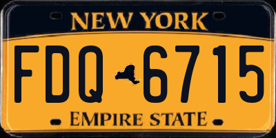 NY license plate FDQ6715