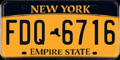 NY license plate FDQ6716