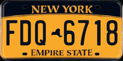 NY license plate FDQ6718