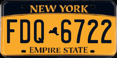NY license plate FDQ6722