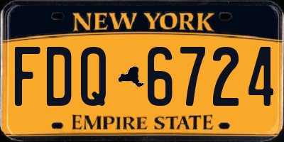 NY license plate FDQ6724