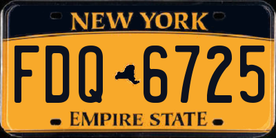 NY license plate FDQ6725