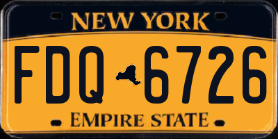NY license plate FDQ6726