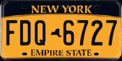 NY license plate FDQ6727