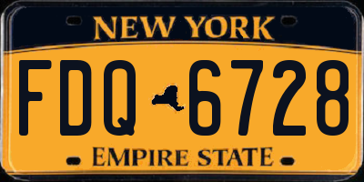 NY license plate FDQ6728