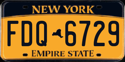 NY license plate FDQ6729