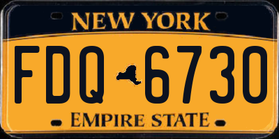 NY license plate FDQ6730