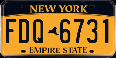 NY license plate FDQ6731