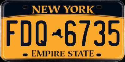 NY license plate FDQ6735