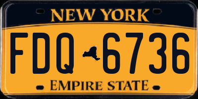 NY license plate FDQ6736