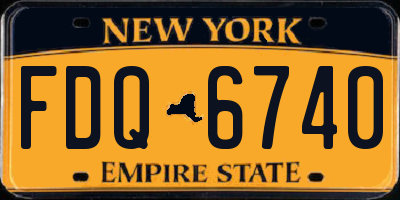 NY license plate FDQ6740