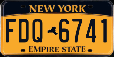 NY license plate FDQ6741