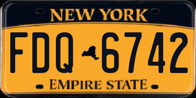 NY license plate FDQ6742
