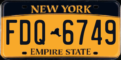 NY license plate FDQ6749