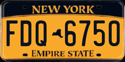 NY license plate FDQ6750