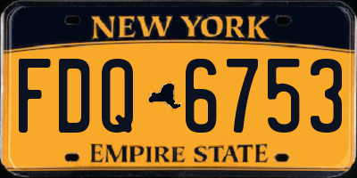 NY license plate FDQ6753
