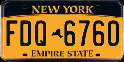 NY license plate FDQ6760
